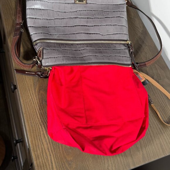 Dooney & Bourke Gray Croc-Embossed Leather Oakdale Crossbody Bag - Picture 11 of 15